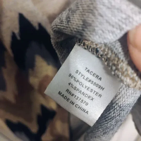 Tacera Black and Tan Sheath Dress 3/4 Sleeve Crew Neck - Picture 13 of 13